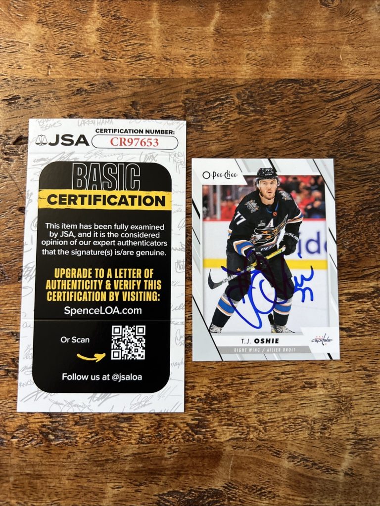 TJ Oshie IP Signed O Pee Chee Card JSA Coa Autographed Capitals