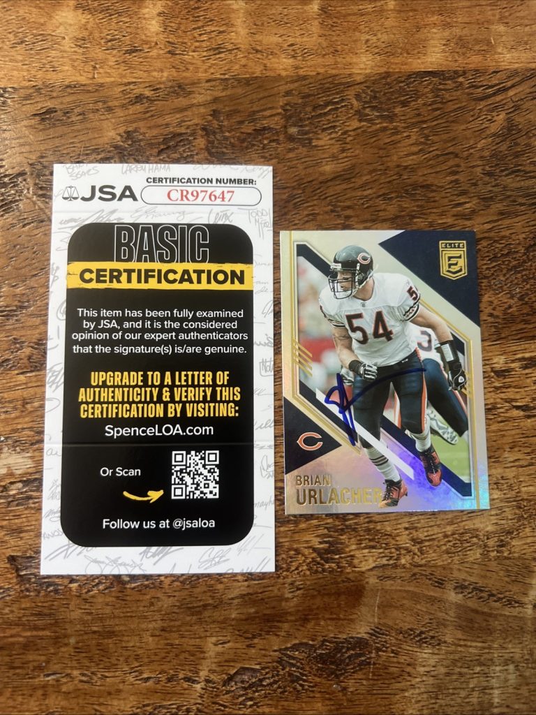 Brian Urlacher IP Signed Donruss Elite Card JSA Coa Bears Autographed