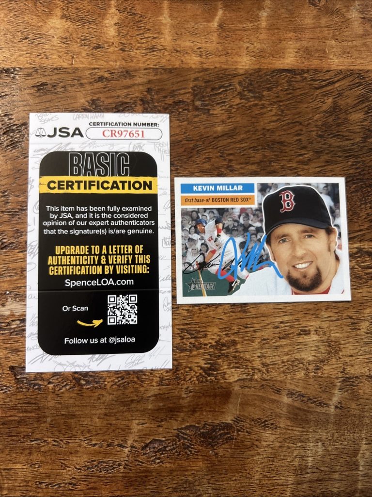 Kevin Millar IP Signed Topps Heritage Card JSA Coa Red Sox Autographed