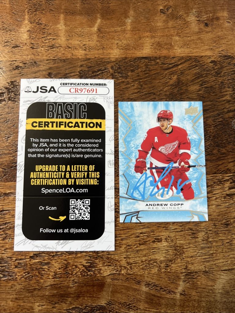 Andrew Copp IP Signed Upper Deck Ice Card JSA Coa Red Wings Autographed