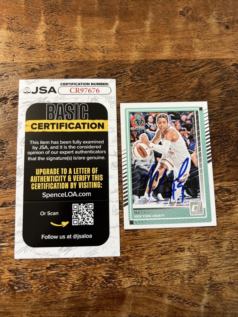 Natasha Cloud IP Signed Donruss Card JSA Coa Liberty Autographed WNBA