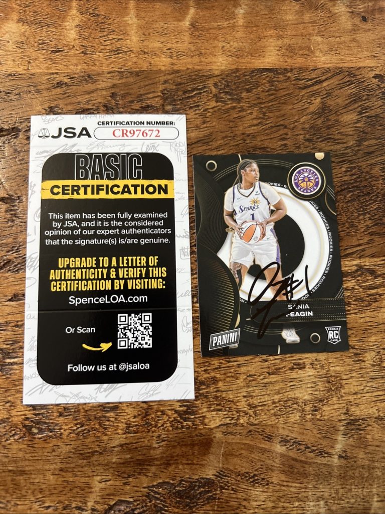 Sania Feagin IP Signed Panini Rookie Card JSA Coa Sparks Autographed WNBA