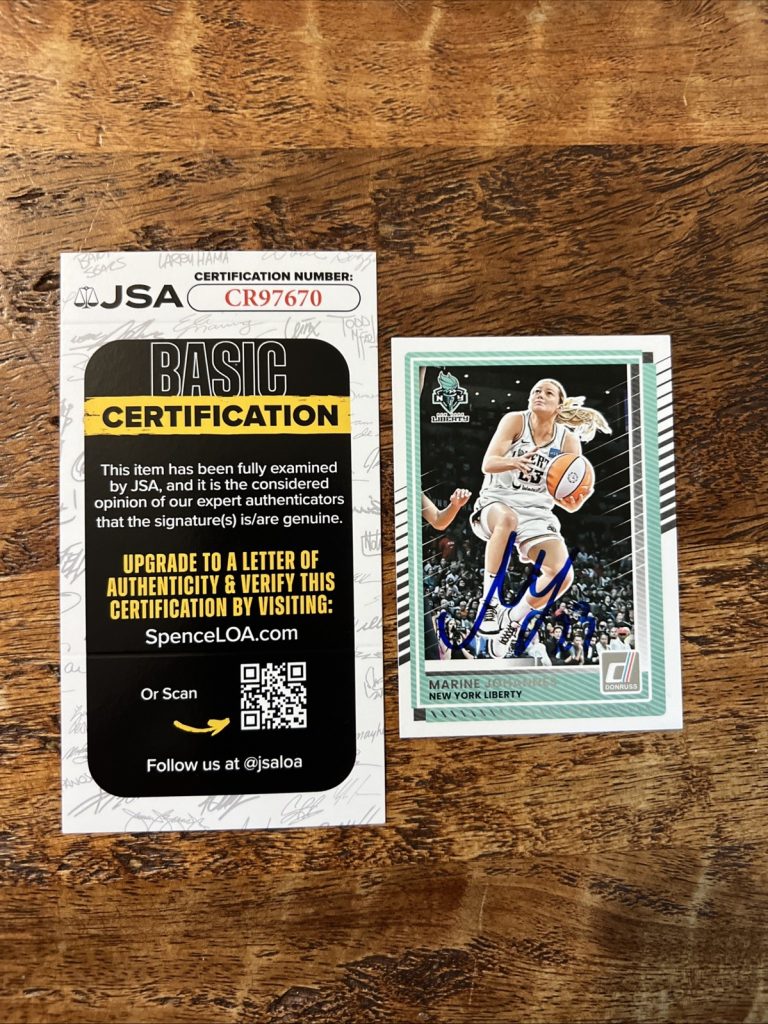 Marine Johannes IP Signed Donruss Card JSA Coa Liberty Autographed WNBA