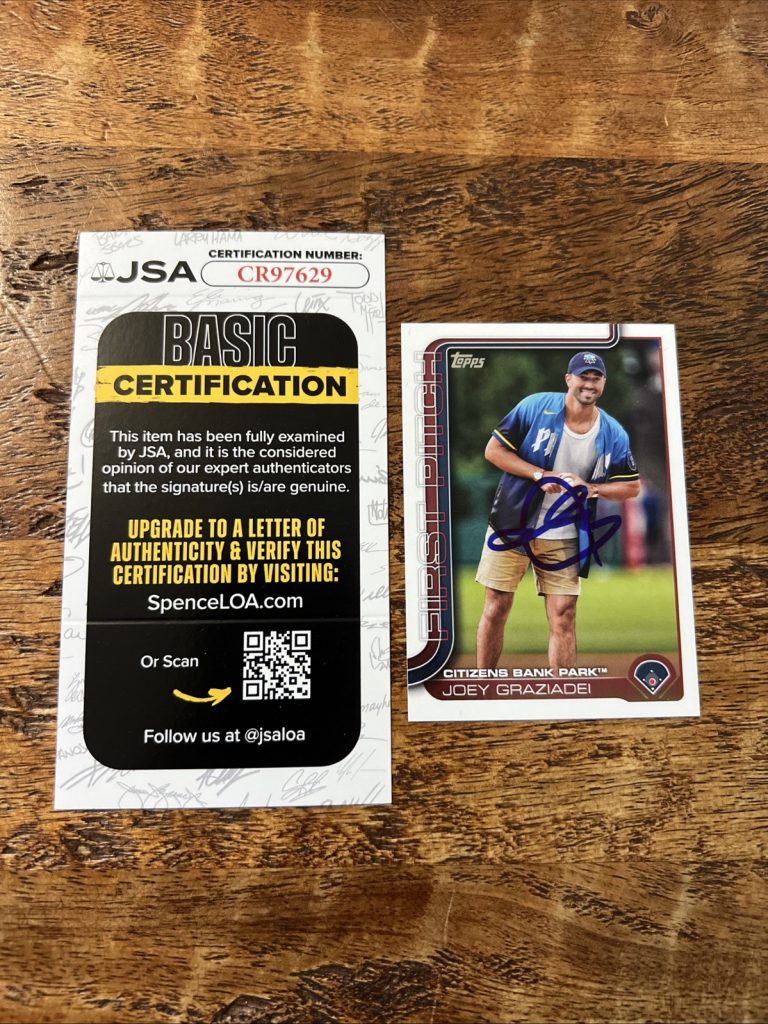 Joey Graziadei IP Signed Topps First Pitch Card JSA Coa Autographed Bachelor