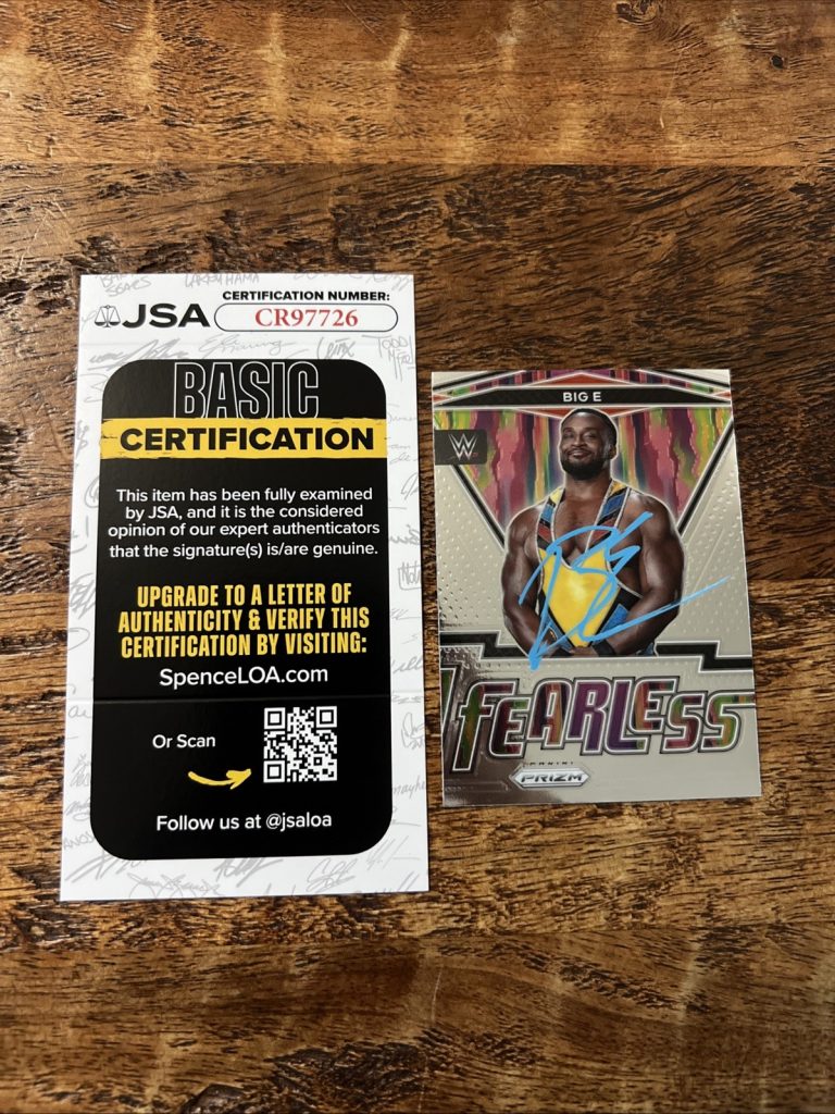 Big E IP Signed Prizm Card JSA Coa Autographed WWE