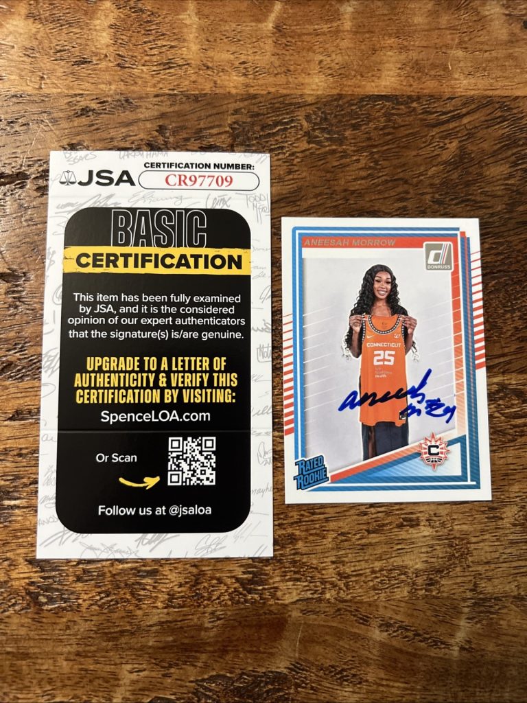 Aneesah Morrow IP Signed Donruss Rookie Card JSA Coa Sun Autographed WNBA