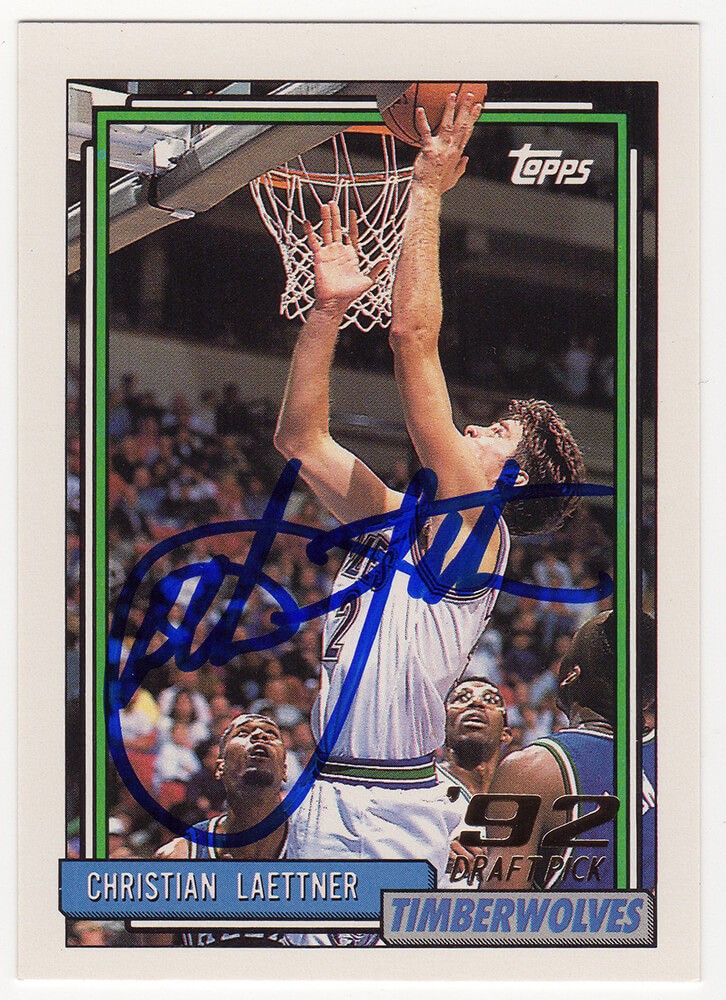 Christian Laettner Signed 1992-93 Topps Rookie Basketball Card #334 - (SS COA)
