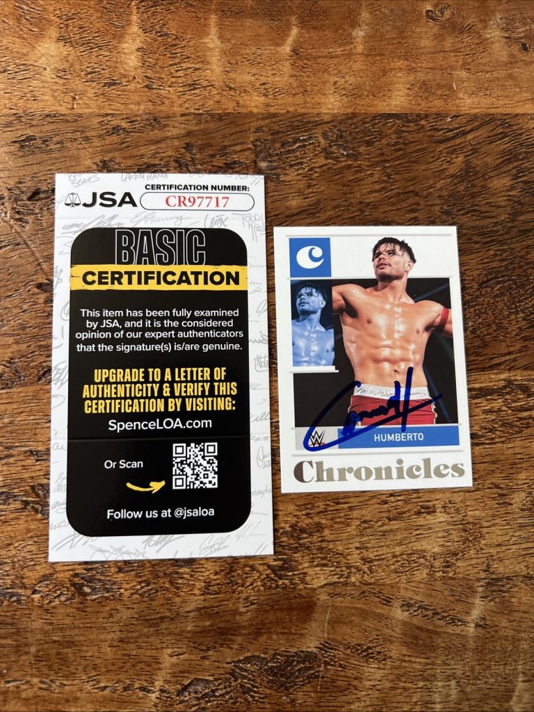 Humberto Carrillo IP Signed Panini Chronicles Card JSA Coa Autographed WWE Berto