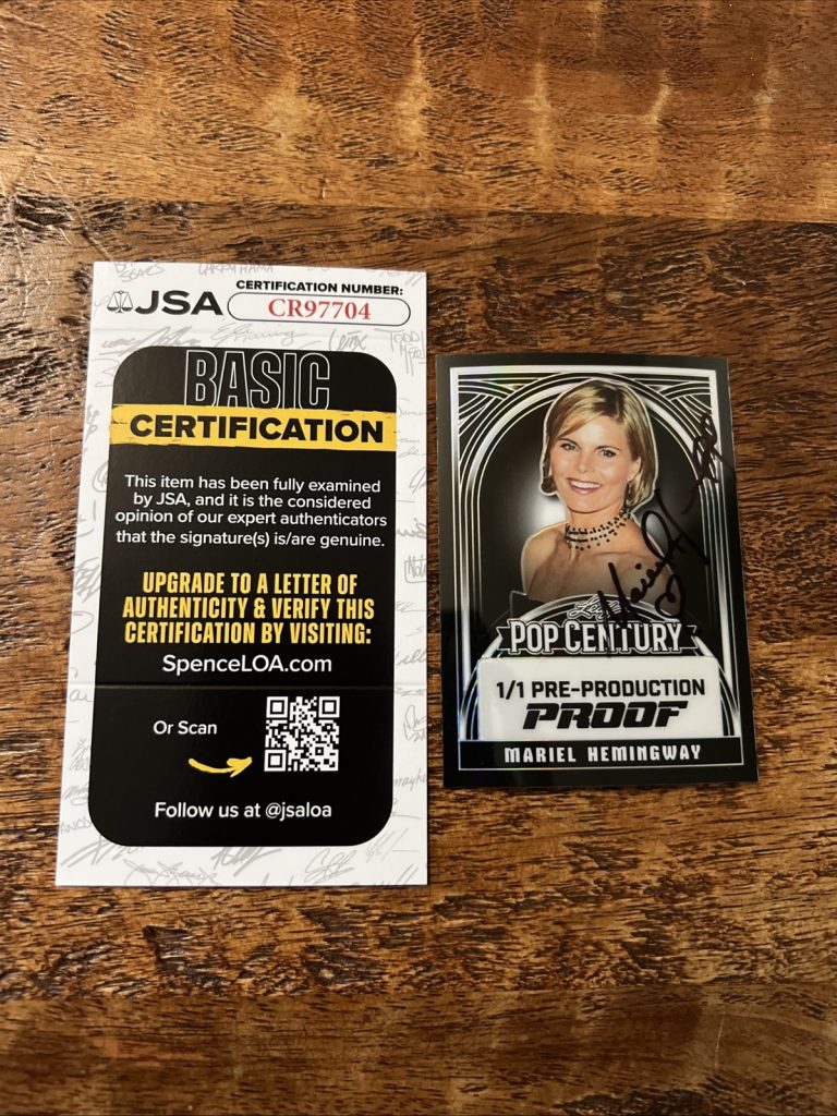 Mariel Hemingway IP Signed Leaf Pop Century Card JSA Coa Autographed Manhattan