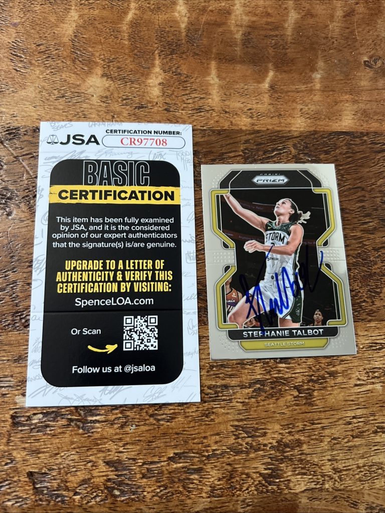 Stephanie Talbot IP Signed Prizm Card JSA Coa Storm Autographed WNBA