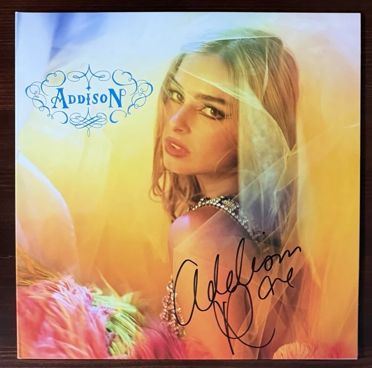 SIGNED Addison Rae AUTOGRAPH ON Jacket Cover Vinyl LP Beckett BAS COA Certified