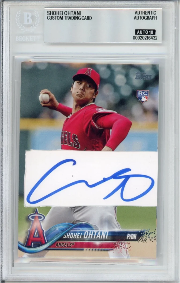 2018 Topps Update Shohei Ohtani SIGNED CUT AUTOGRAPH Rookie RC Card BAS 10 AUTO