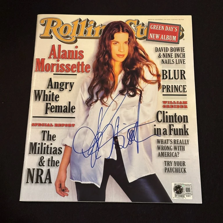 ALANIS MORISSETTE  Signed ROLLING STONE Magazine Beckett (BAS) Authenticated