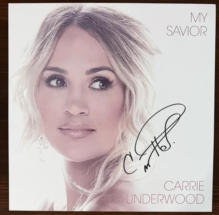 CARRIE UNDERWOOD SIGNED MY SAVIOR PICTURE ART CARD & VINYL PSA DNA COA AUTOGRAPH