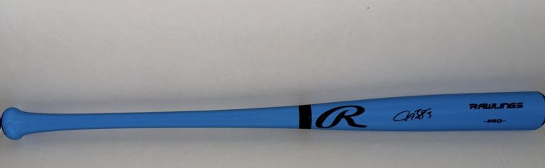 Alex Bregman Chicago Cubs signed F/S Blue Fathers Day Bat Beckett Witnessed
