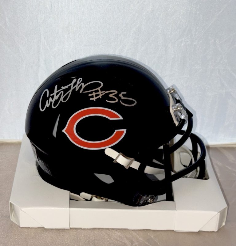 Anthony Thomas signed Chicago Bears mini helmet autographed Beckett Witnessed
