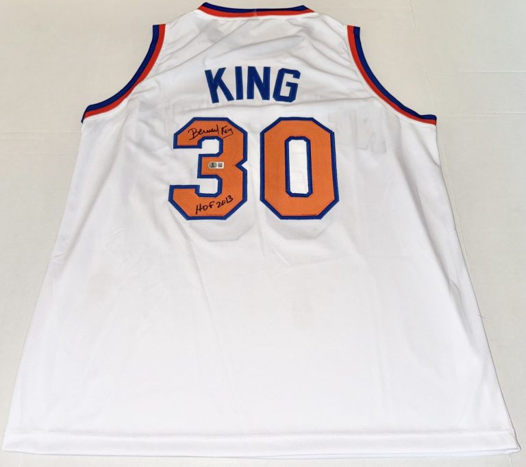 Bernard King New York Knicks signed White Custom jersey W/ HOF Beckett Witnessed