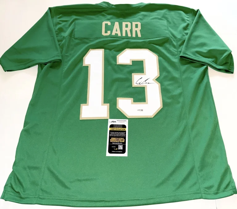 CJ Carr Notre Dame Fighting Irish signed Custom jersey autographed JSA COA