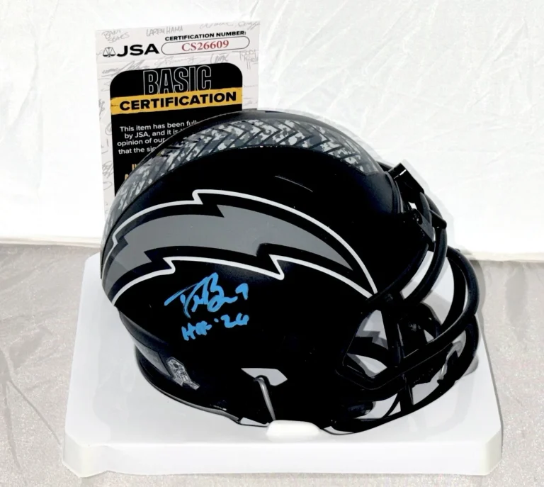 Drew Brees signed Chargers 2026 STS mini helmet + HOF 26 Inscription JSA