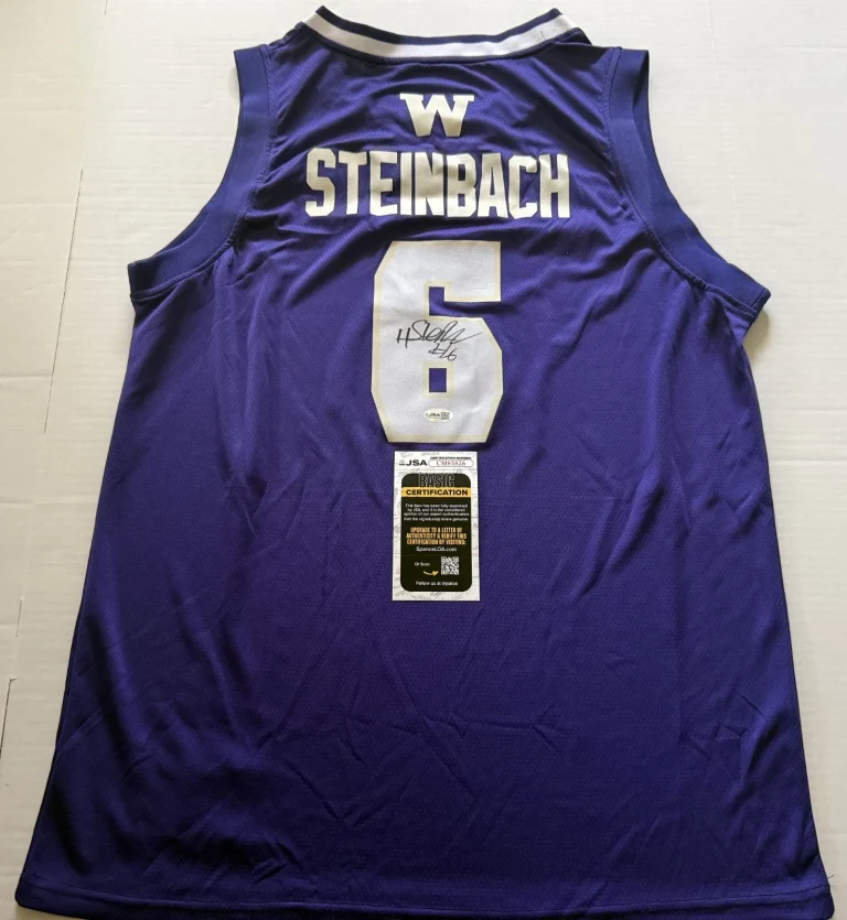 Hannes Steinbach signed Washington Huskies jersey autographed JSA