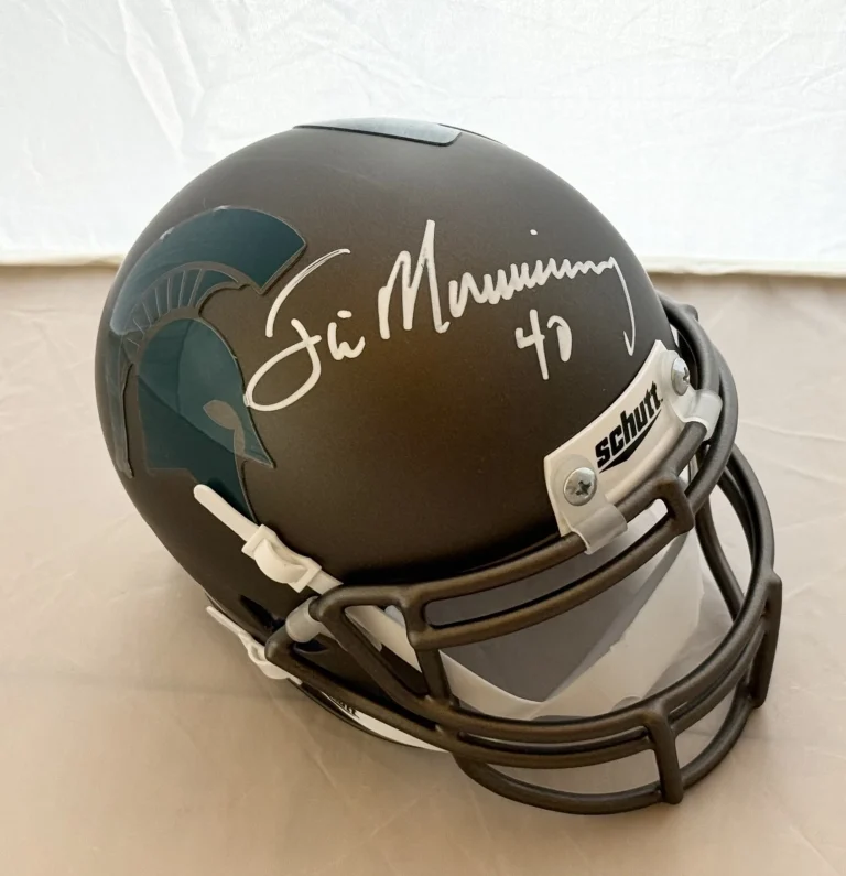 Jim Morrissey signed Michigan State Spartans mini helmet Beckett Witnessed