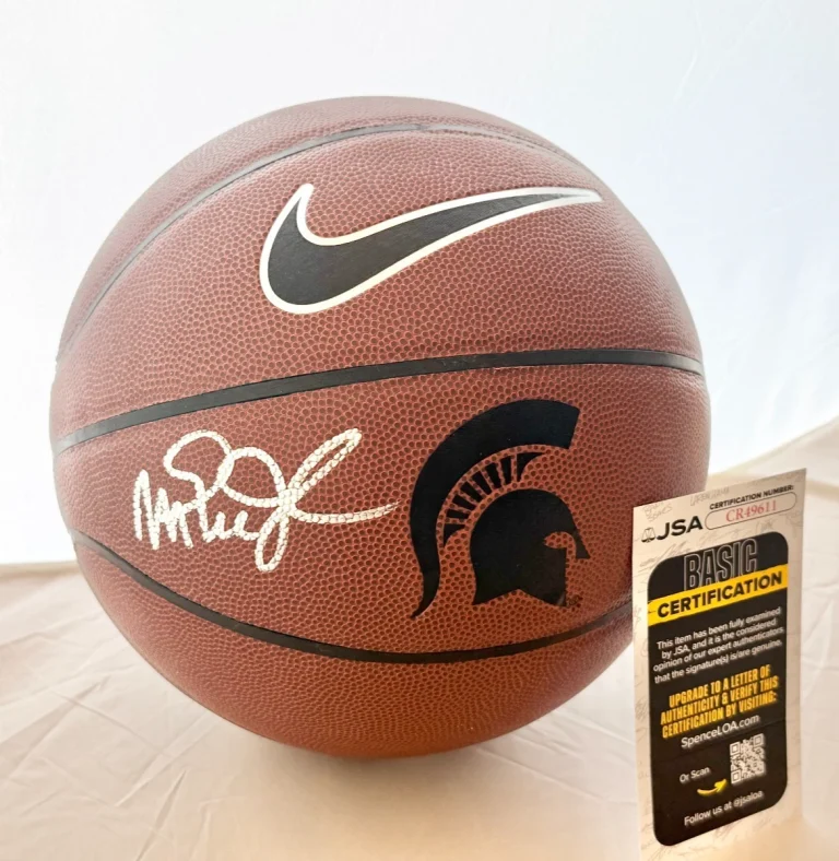 Magic Johnson signed Nike Michigan State Spartans Logo Basketball Ball JSA