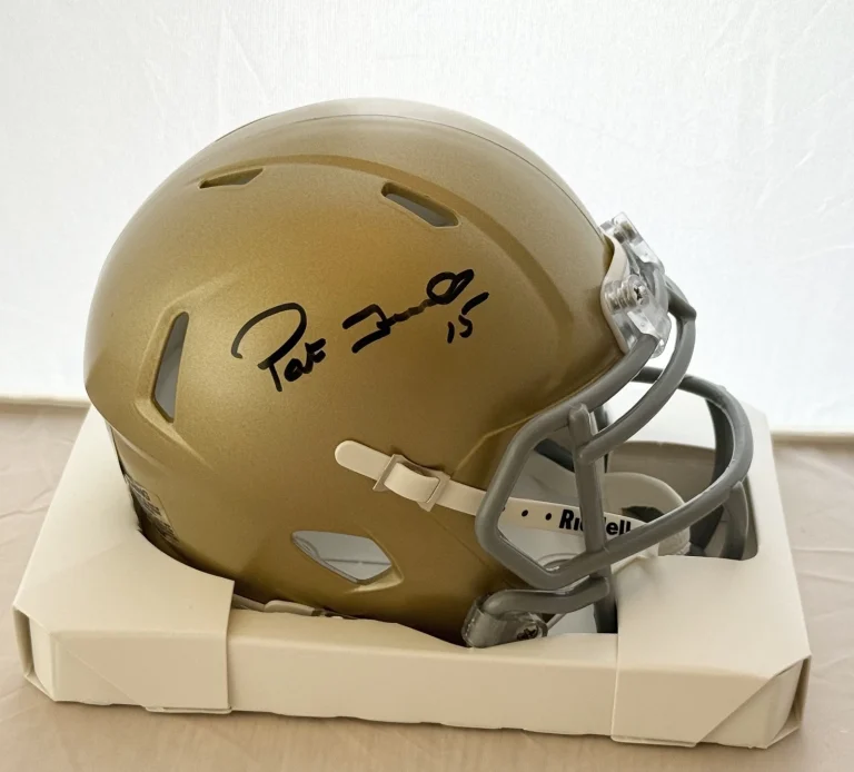 Pat Terrell signed Notre Dame Fighting Irish mini helmet Beckett Witnessed