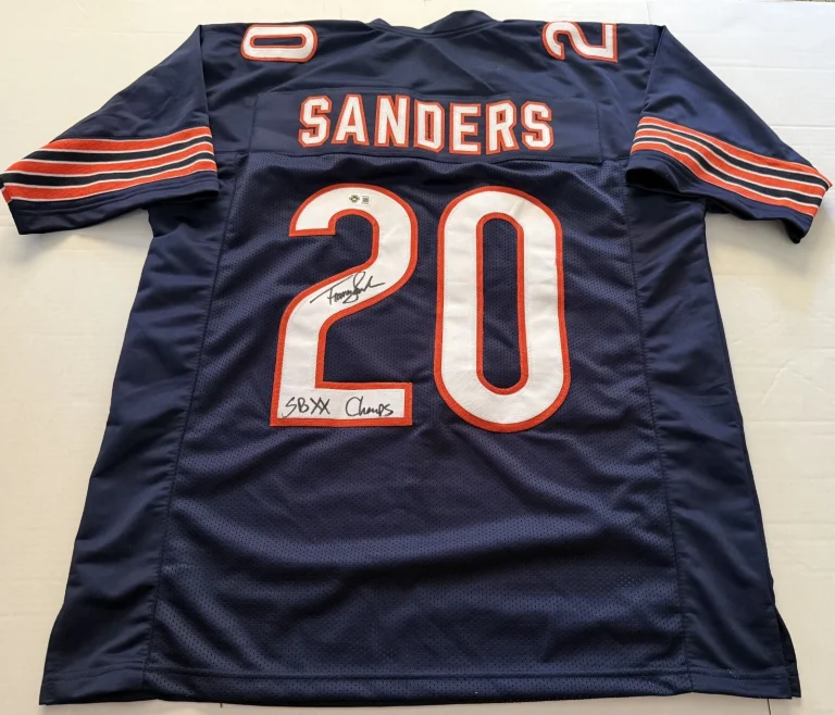 Thomas Sanders Chicago Bears signed Custom jersey + Inscrip Beckett Witnessed