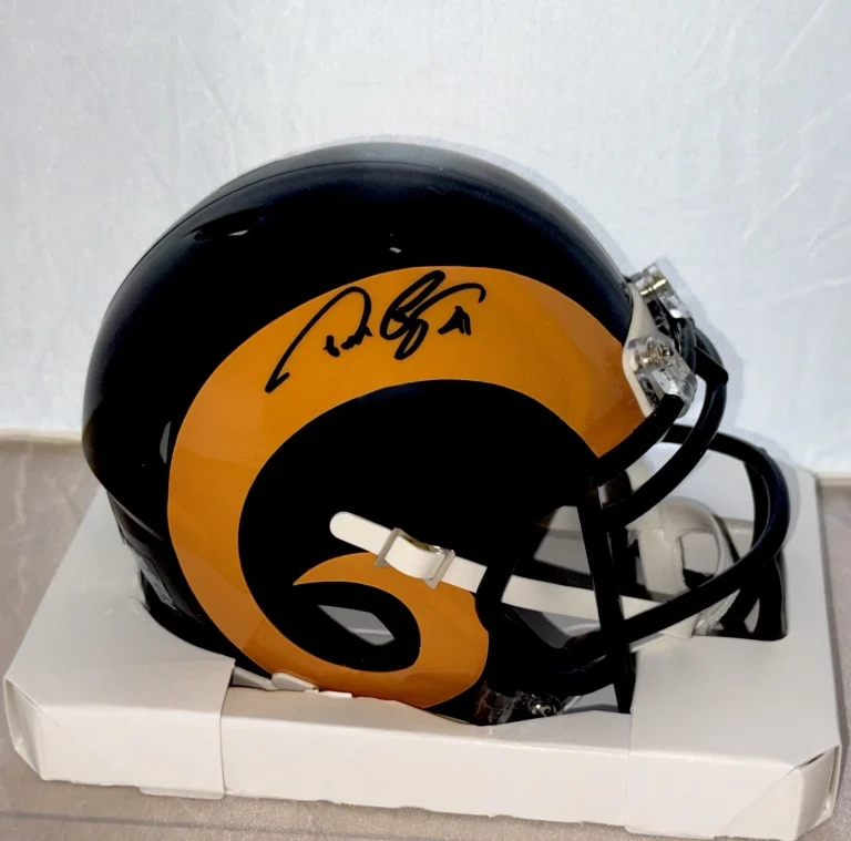 Todd Lyght signed St. Louis Rams Throwback mini helmet Beckett Witnessed