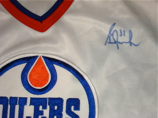 GRANT FUHR AUTOGRAPHED JERSEY (OILERS) W/ PROOF!