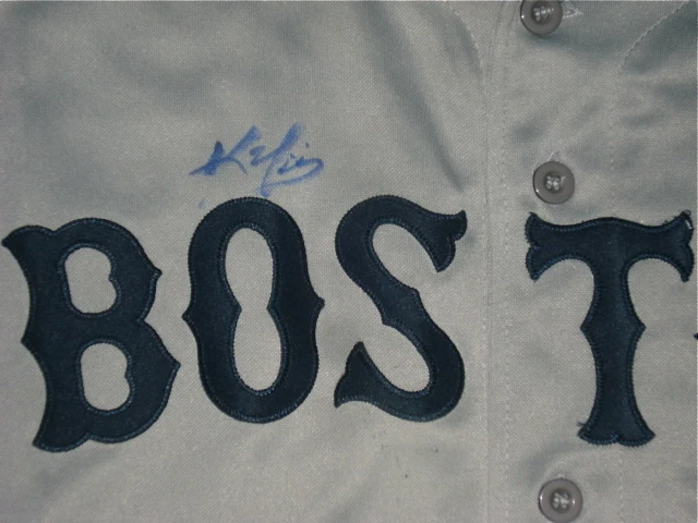 KEVIN YOUKILIS AUTOGRAPHED JERSEY (RED SOX) W/ PROOF!