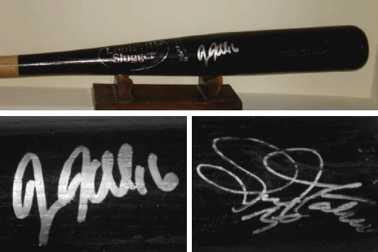 JASON KUBEL & JOE NATHAN AUTOGRAPHED GAME USED BAT (TWINS) PROOF!