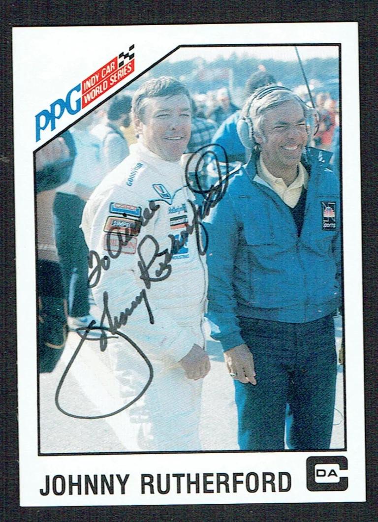 Johnny Rutherford #21 signed autograph 1983 A&S Racing PPG Indy Car World Series