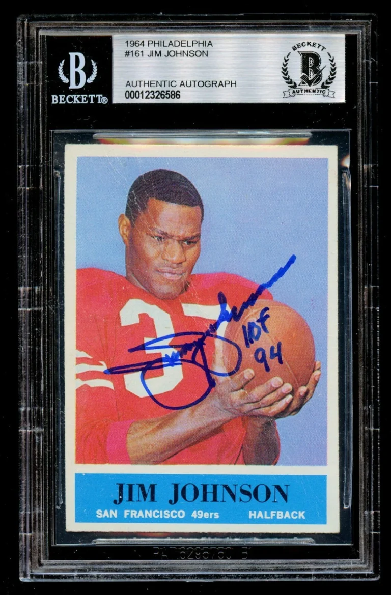 Jim Johnson #161 signed autograph 1964 Philadelphia ROOKIE Football Card BAS