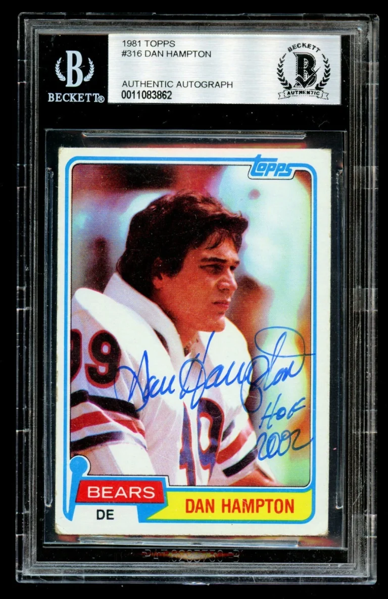 Dan Hampton #316 signed autograph 1981 Topps ROOKIE Football Card BAS Slabbed