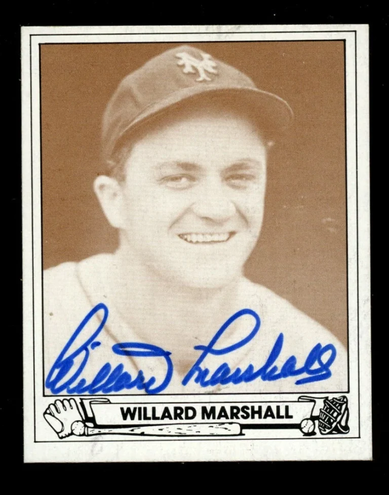 Willard Marshall #33 signed autograph 1942 Play Ball TCMA 1983 Reprint Card ~