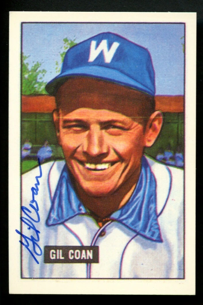 Gil Coan #18 signed autograph auto 1951 Bowman CCC 1986 Reprint Baseball Card ~