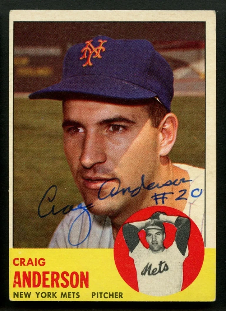 Craig Anderson #59 signed autograph auto 1963 Topps Baseball Trading Card