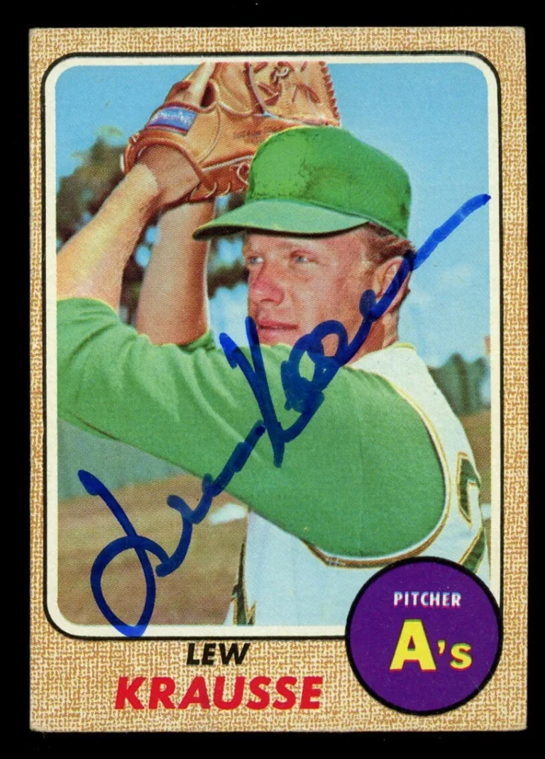 Lew Krausse #458 signed autograph auto 1968 Topps Baseball Trading Card