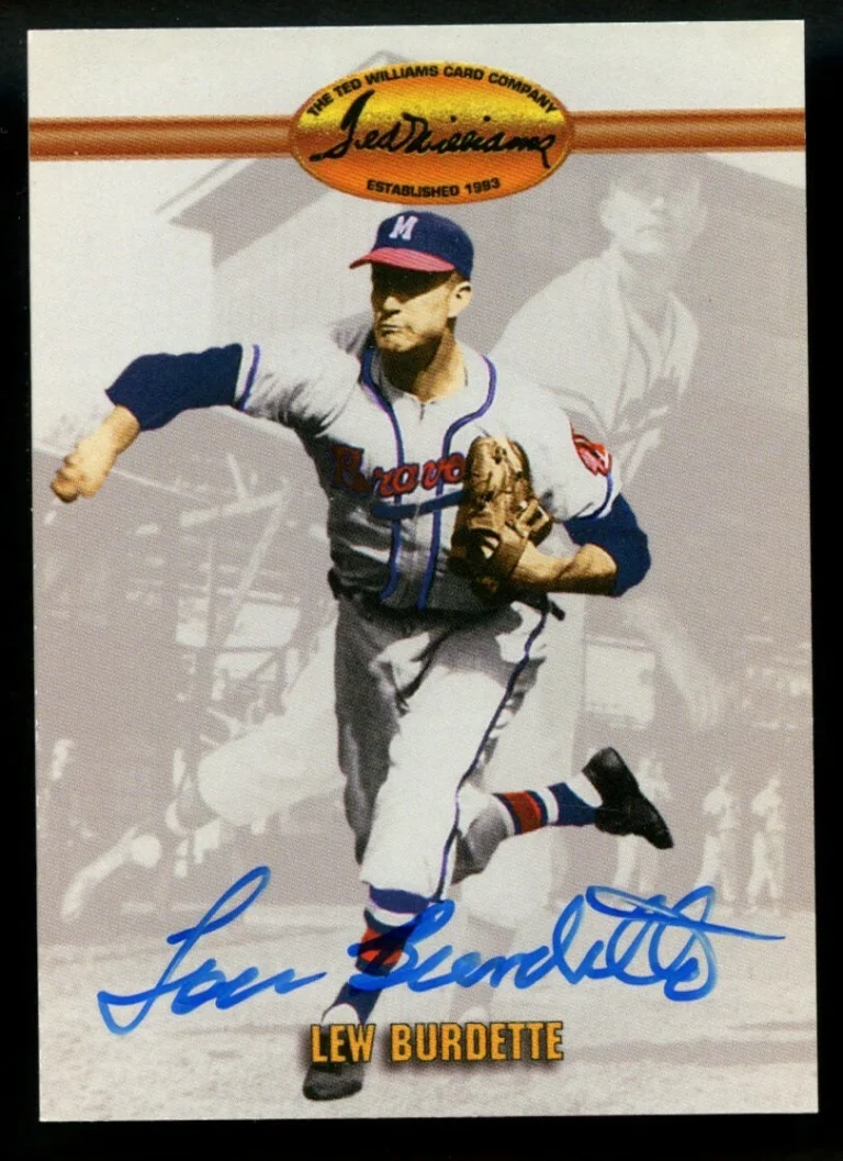 Lew Burdette #46 signed autograph auto 1993 The Ted Williams Baseball Card