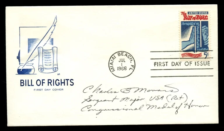 Charles Morris d1996 signed auto FDC Medal of Honor Recipient US Army Vietnam