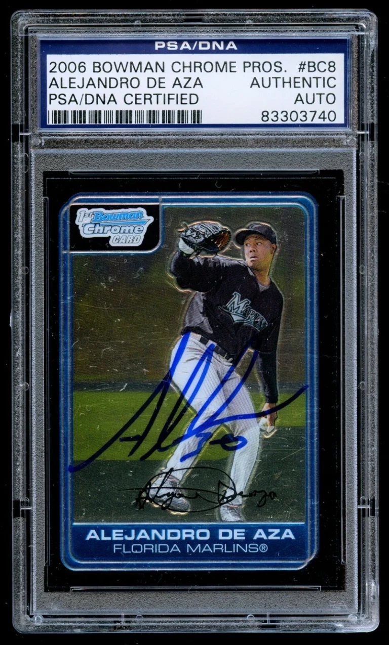 Alejandro De Aza #BC8 signed autograph auto 2006 Bowman Chrome Baseball Card PSA
