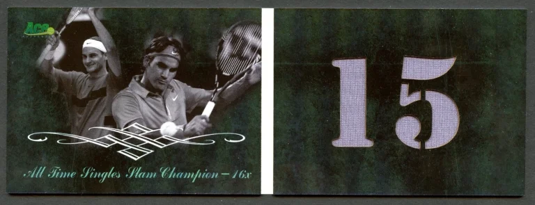 Roger Federer 2011 Grand Slam #6 Champion Memorabilia Booklet 33/63 Tennis Card