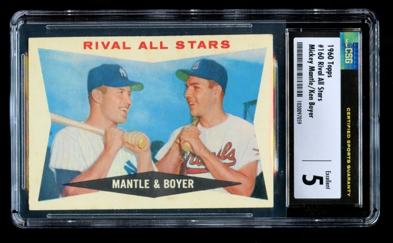 Mickey Mantle & Ken Boyer #160 Topps 1960 Rival All Stars Baseball Card CSG 5