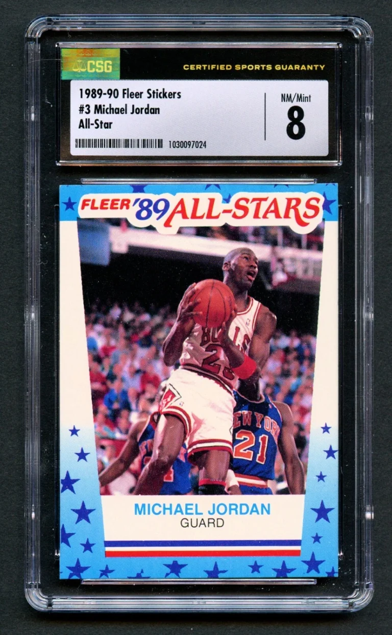 Michael Jordan #3 Fleer Stickers 1989-90 All-Star Card Chicago Bulls CSG 8