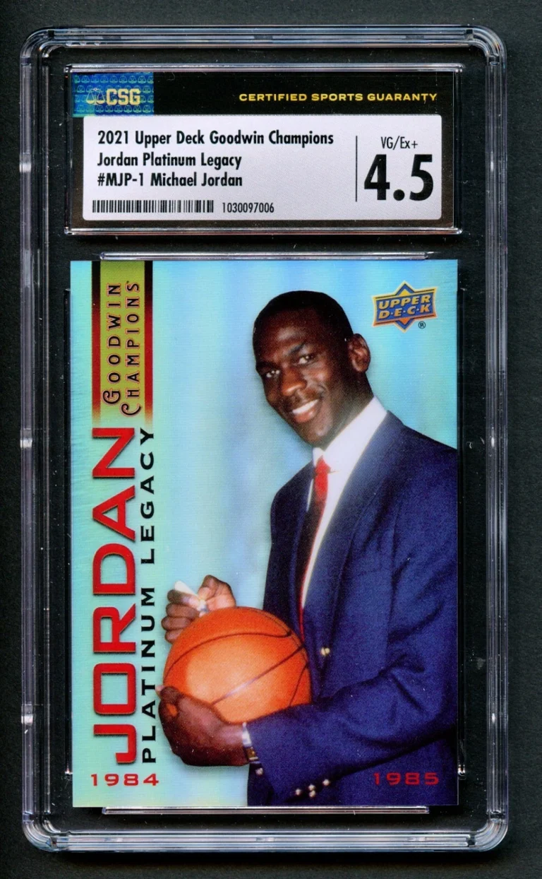 Michael Jordan #MJP-1 Upper Deck Goodwin Champions 2021 Platinum Legacy CSG 4.5