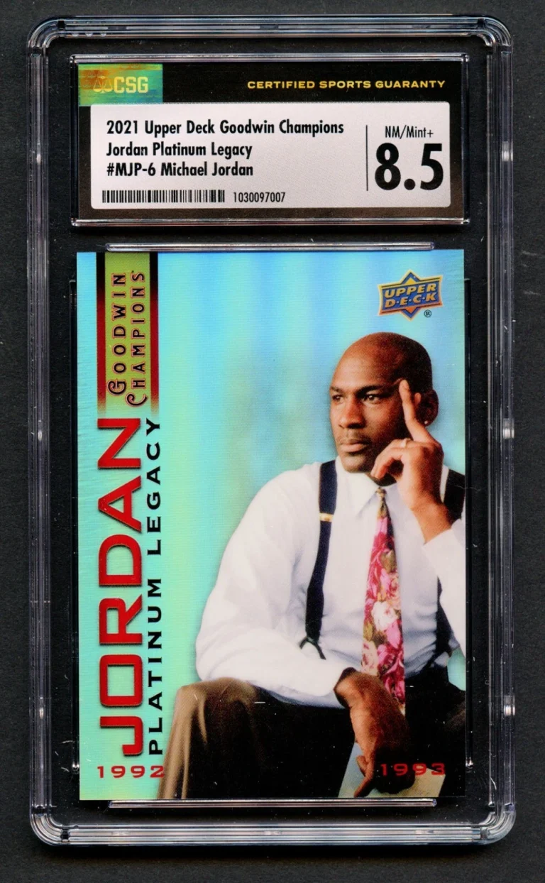 Michael Jordan #MJP-6 Upper Deck Goodwin Champions 2021 Platinum Legacy CSG 8.5