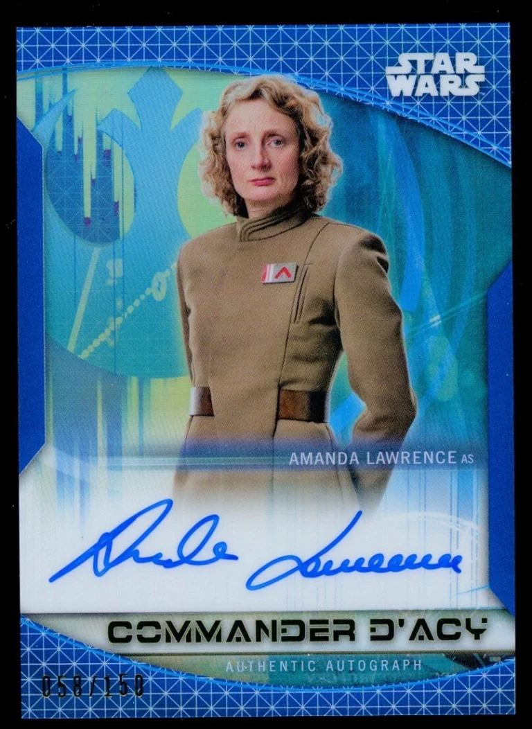 Amanda Lawrence as Commander D'Acy signed auto Star Wars Card A-AL Blue 58/150