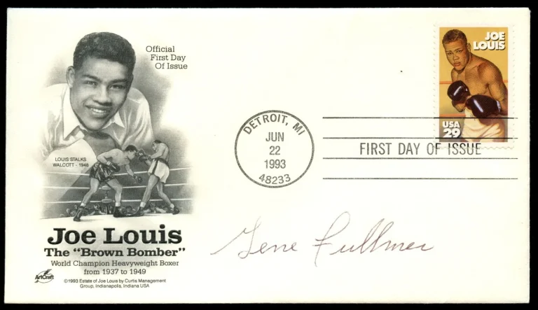 Gene Fullmer d2015 signed autograph Postal Cover FDC World Boxing Champion BAS