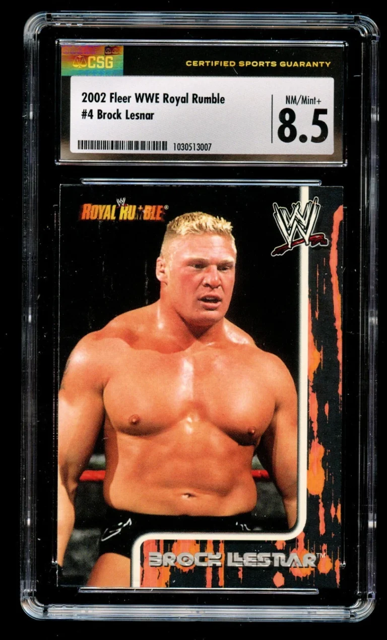 Brock Lesnar #4 Fleer WWE Royal Rumble 2002 Wrestling Trading Card CSG 8.5
